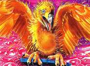 The cuckoo bird as depicted on the UK cover of The Cuckoo Clock of Doom.