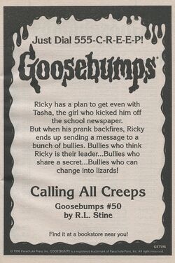 Calling All Creeps Goosebumps Wiki Fandom
