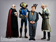 Jack Black with Count Nightwing, a Body Squeezer, and Professor Shock.