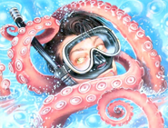 The Sea Monster as depicted on the UK cover of Deep Trouble.