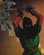 The Executioner as depicted on the French cover of A Night in Terror Tower.