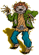 Scarecrow standing in color 90s promo artwork
