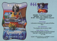 Goosebumps 44 Say Cheese and Die Again trading card front and back