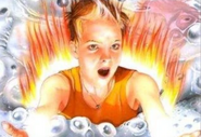 Hannah as depicted on the UK cover of The Ghost Next Door.