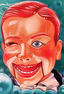 Mr. Wood as depicted on the UK cover of Night of the Living Dummy.