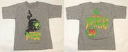 Gray T-shirt (front and back).