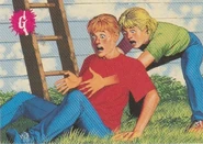 Hannah as depicted in a Goosebumps trading card.