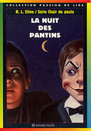 No: 2 Title: La Nuit des Pantins Translated title: The Night of the Dummies Illustrator: Gérard Failly Country: France Language: French Release date: March 23, 1995 Publisher: Bayard Poche