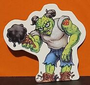 Front of pond hopper standee from the One Day at HorrorLand board game
