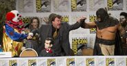 Murder the Clown, the Executioner, and Professor Shock attack Jack Black during the 2014 San Diego Comi-Con.