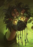 The Shrunken Head as depicted on the sixth printing of the French cover of How I Got My Shrunken Head.