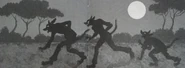 Brian and his family as werewolves hunting.
