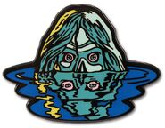 Enamel pin (out of packaging).