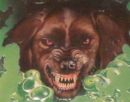 A ghost dog as depicted on the UK cover of The Barking Ghost.