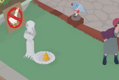 Untitled Goose Game - Help The Woman Dress Up the Bust 