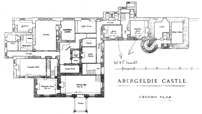 Ground floor plan prior to demolition of later additions