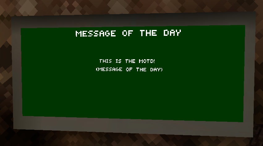 Message of the Day Board, Gorilla Tag Wiki