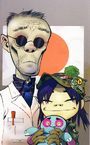 Noodle junto al Dr. Kyuzo antes de llegar a Gorillaz.