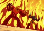 Lavor e Guardiano Urlante usano il Muro di Fiamme.