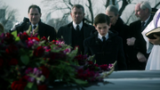 Bruce, Alfred, and Aubrey James at Thomas and Martha's funeral