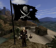 Sicht auf ein Piratenlager