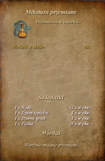 Przepis na miksturę przemiany w topielca