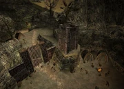 Skřetí vesnice, ve které se nacházel vstup do chrámu