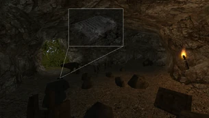 Kamienna tablica łuczników II w ukrytej jaskini na wyspie złodziei