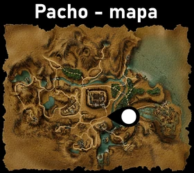 Mapa z zaznaczonym położeniem Pacho
