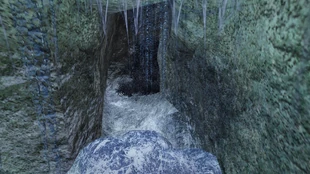 Jaskinia ceiniostwora koło grobowca Baldara przesmyk.png (4,84 MB) Wąski przesmyk zasłonięty krzakami