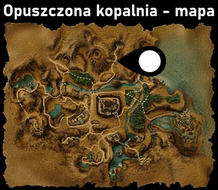 Mapa z zaznaczonym położeniem opuszczonej kopalni