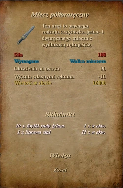 Przepis na miecz półtoraręczny