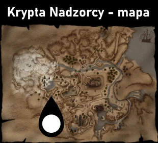 Mapa z zaznaczonym położeniem krypty