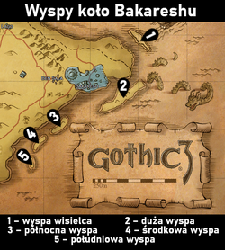 Wyspy koło Bakareshu Mapa