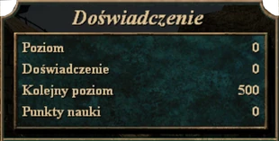 Panel punktów doświadczenia w Gothic 3