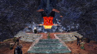 Piec na rudę w kopalni rudy w Klanie Młota