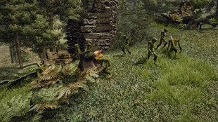 Gobliny na terenie ruin