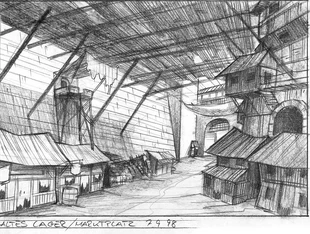 Szkic koncepcyjny targowiska