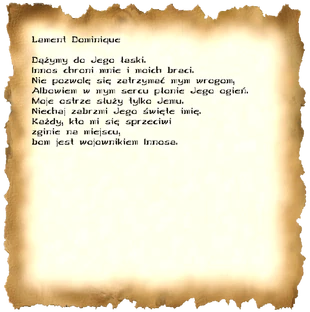Poemat Lament Dominique