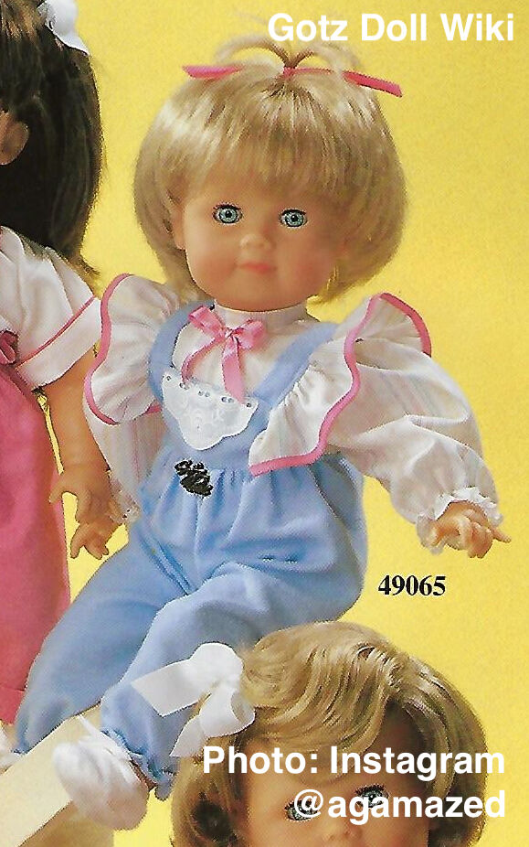 1986 TRIXIE - Gotz Modell Play Doll - 20 Inch Soft-Bodied Baby Doll - WEICHBABY 49065 - Blonde Hair - Blue Eyes - White Shirt with Blue and White Overalls with Pink Trim | Gotz Doll Wiki | Fandom 1986 TRIXIE - Gotz Modell Play Doll - 20 Inch Soft-Bodied Baby Doll - WEICHBABY 49065 - Blonde Hair - Blue Eyes - White Shirt with Blue and White Overalls with Pink Trim | Gotz Doll Wiki | Fandom