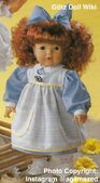 1986 STEFANIE - Götz Modell Toddler - 21 Inch Soft Doll - WEICHPUPPE 55762 - Red Hair, Brown Eyes - Blue Dress, White and Yellow Jumper