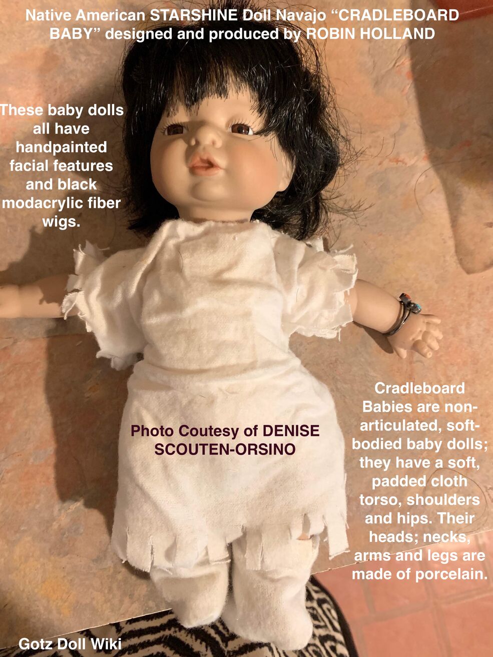 80s 90s ヴィンテージ HEAD KIDS NAVAJO キルティング SILVER FAWN (2) - Gotz Native American Starshine Doll