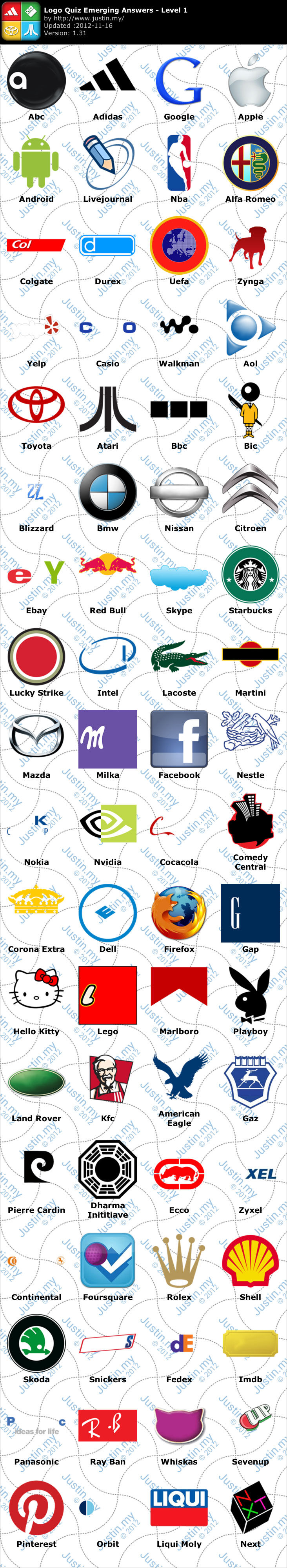Logo Quiz Answers Level 1 free image download