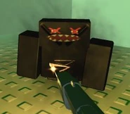 Zomber being shot by the pistol.