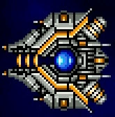 Big Core F, as it appears in Salamander III. Note how it closely resembles the Big Core from the NES/FC port of Gradius, but with the original arcade colors.