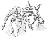 Popolon and Aphrodite in The Maze of Galious.