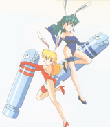 Hikaru and Akane's artwork in Sexy Parodius.