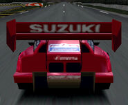 The GT2 version of the Escudo as it appears from the rear, with 1996-spec car's two smaller openings rather than one large one