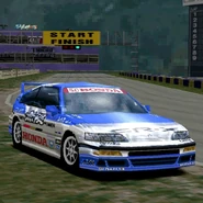 A Honda CR-X SiR '90 with racing modifications applied. Based on the Idemitsu Mugen Civic that ran in the JTCC, it is available in two color schemes: White/Red and White/Blue.