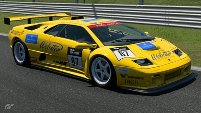 Takuma Miyazono's livery in the All Japan GT Car Championship Special Event, based on the JLOC Rain-X Diablo GT1